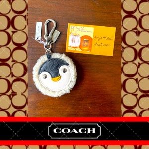Coach Penguin Fuzzy Keyring/Fob